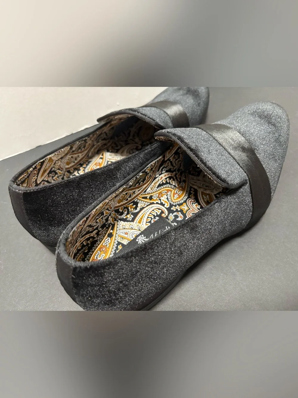 After Midnight Black Velvet Red Bottom Smoker Loafers 9.5